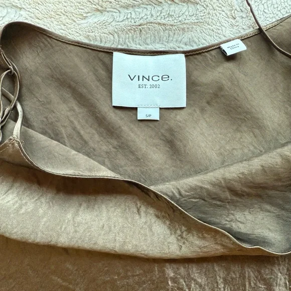 VINCE Satin Slip Dress in Nutwood Size S - Picture 11 of 16